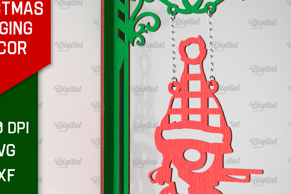 Intra απο ξύλο plywood 3mm-4mm πάχος Τρισδιάστατη χριστουγεννιάτικη κρεμαστή διακόσμηση με λέιζερ Δίασταση 15x15 cm INTRAFABR-106536503