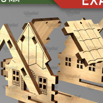 Intra απο ξύλο plywood 3mm-4mm πάχος 3D Χριστουγεννιάτικο Σπίτι . Αναδυόμενη κάρτα Δίασταση 15x15 cm INTRAFABR-106950557 - Image 2