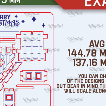 Intra απο ξύλο plywood 3mm-4mm πάχος 3D Χριστουγεννιάτικο Σπίτι . Αναδυόμενη κάρτα Δίασταση 15x15 cm INTRAFABR-106950085 - Image 2