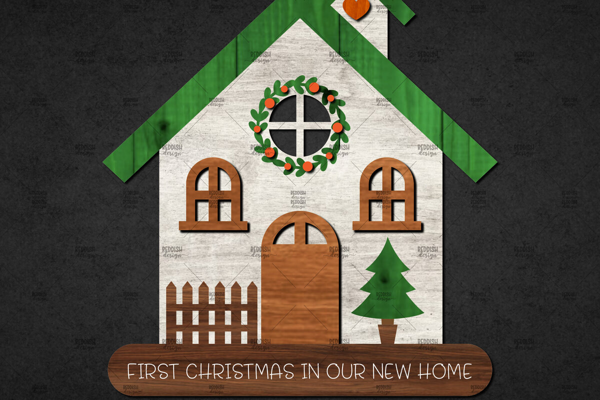 Intra απο ξύλο plywood 3mm-4mm πάχος Τρισδιάστατο χριστουγεννιάτικο σπίτι με στρώσεις Δίασταση 15x15 cm INTRAFABR-110186760