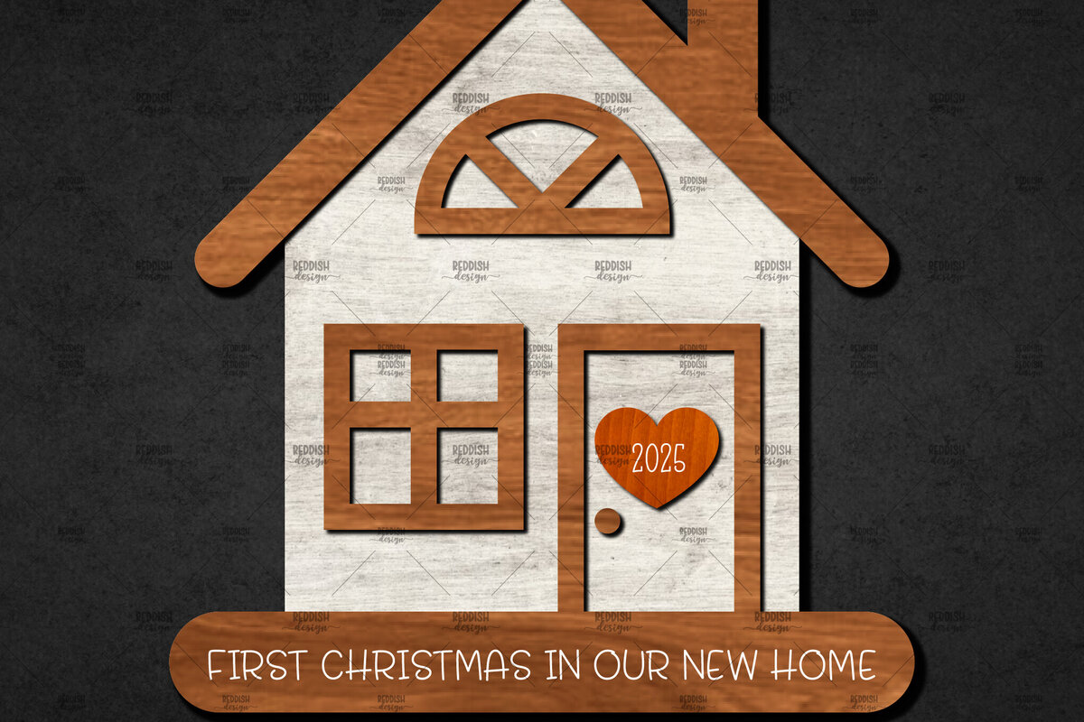 Intra απο ξύλο plywood 3mm-4mm πάχος Τρισδιάστατο χριστουγεννιάτικο σπίτι με στρώσεις Δίασταση 15x15 cm INTRAFABR-110186650