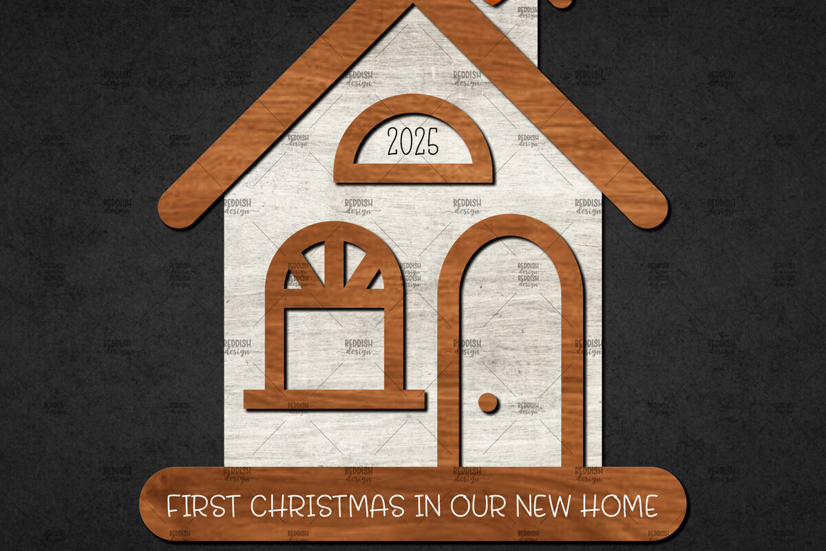 Intra απο ξύλο plywood 3mm-4mm πάχος Τρισδιάστατο χριστουγεννιάτικο σπίτι με στρώσεις Δίασταση 15x15 cm INTRAFABR-110186658