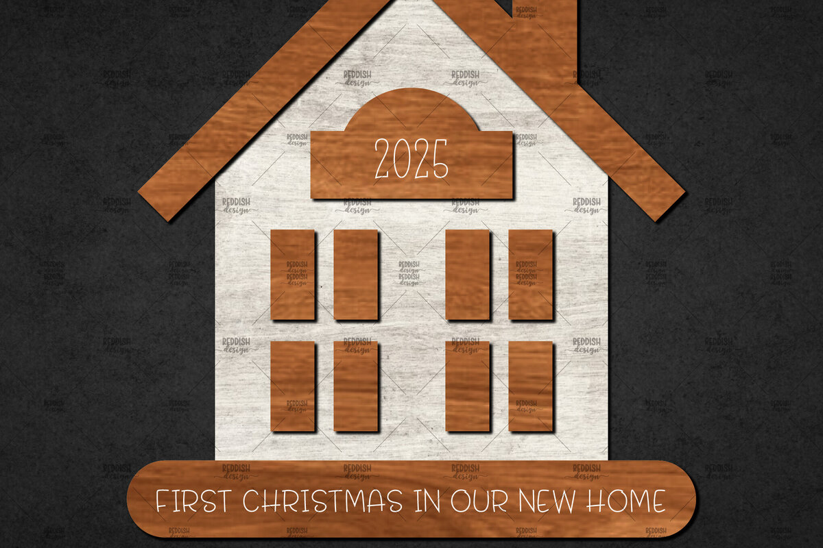 Intra απο ξύλο plywood 3mm-4mm πάχος Τρισδιάστατο χριστουγεννιάτικο σπίτι με στρώσεις Δίασταση 15x15 cm INTRAFABR-110186680