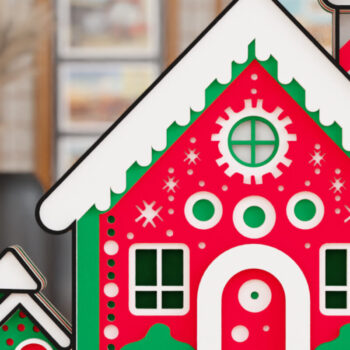 Intra απο ξύλο plywood 3mm-4mm πάχος 3d Χριστουγεννιάτικο Σπίτι PaperCut  Δίασταση 1200x1200 cm INTRAFABR-110153354 - Image 1