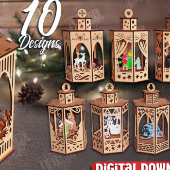 Intra απο ξύλο plywood 3mm-4mm πάχος 3D Χριστουγεννιάτικου Φαναριού | Αργία Δίασταση 15x15 cm INTRAFABR-110588615 - Image 1