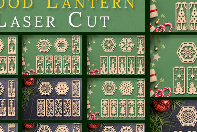 Intra απο ξύλο plywood 3mm-4mm πάχος Τρισδιάστατη δέσμη κοπής χριστουγεννιάτικου φαναριού με λέιζερ Δίασταση 15x15 cm INTRAFABR-83360092