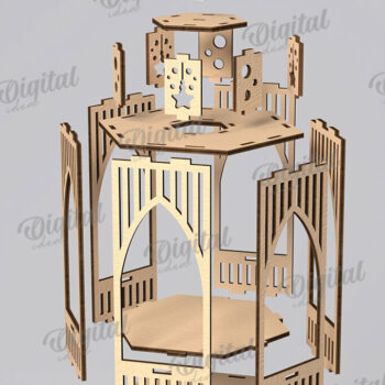 Intra απο ξύλο plywood 3mm-4mm πάχος Τρισδιάστατο σχέδιο κοπής με λέιζερ Χριστουγεννιάτικο φανάρι Δίασταση 15x15 cm INTRAFABR-108833673 - Image 2