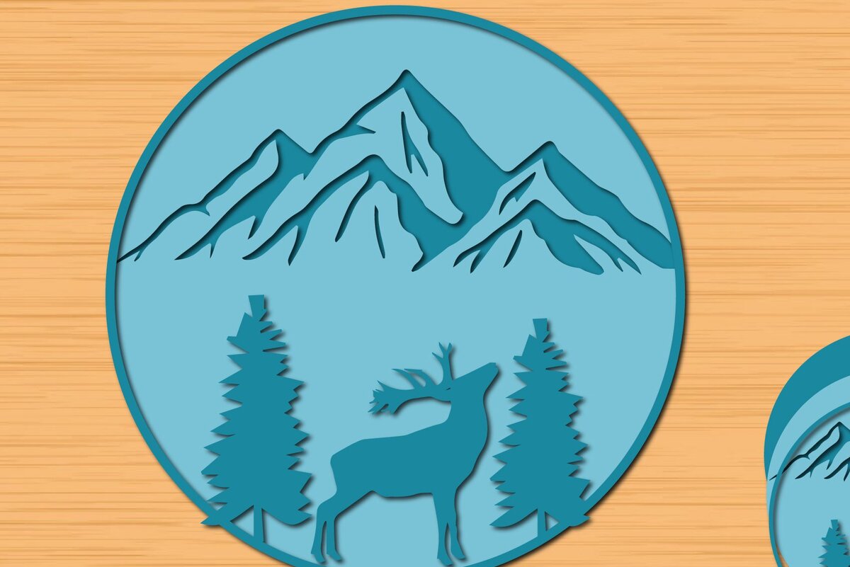 Intra απο ξύλο plywood 3mm-4mm πάχος 3D Χριστουγεννιάτικο στρώμα κομμένο ελάφι Δίασταση 30x20 cm INTRAFABR-36646313