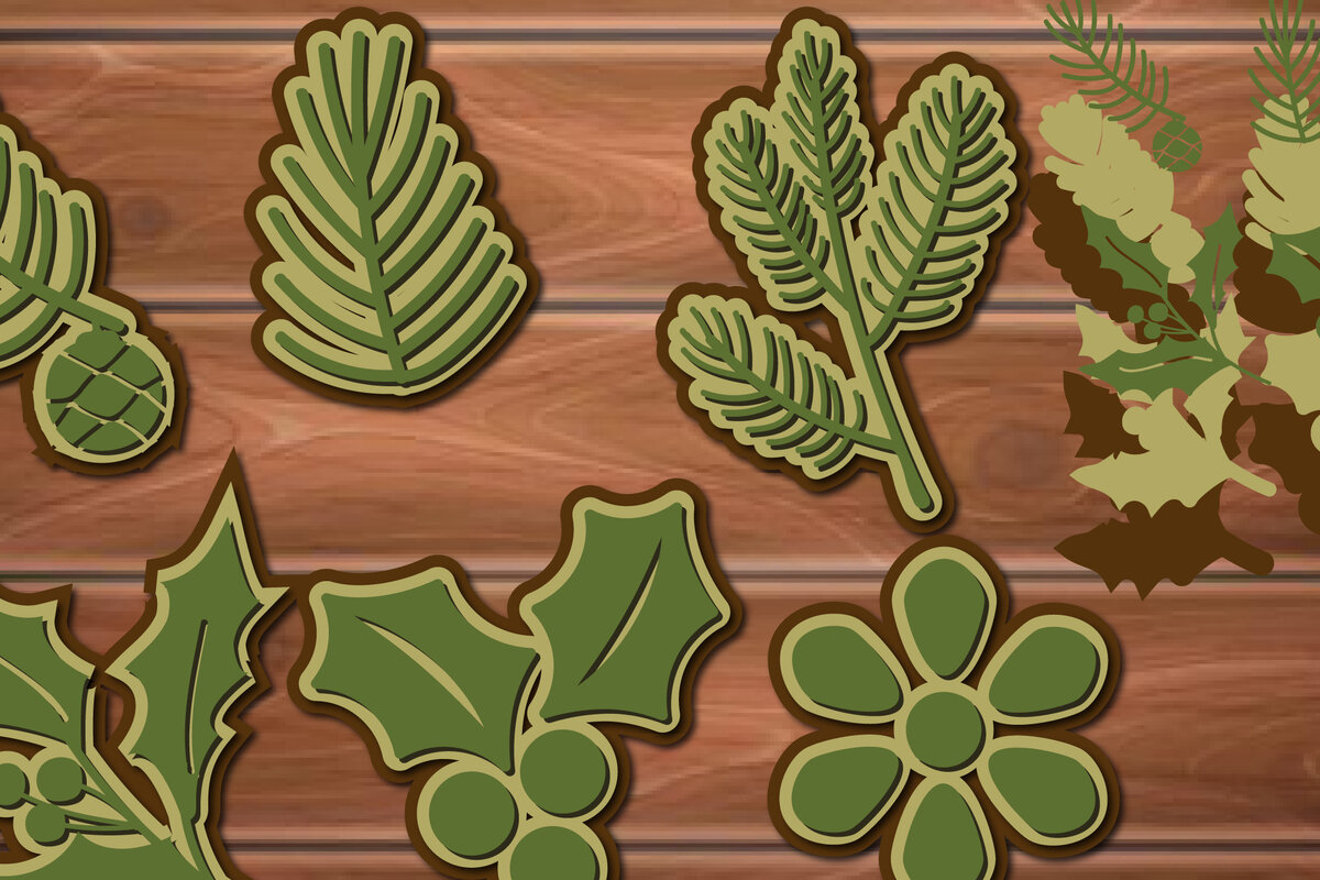 Intra απο ξύλο plywood 3mm-4mm πάχος 3D Χριστουγεννιάτικο Φύλλο Δίασταση 15x15 cm INTRAFABR-17160055