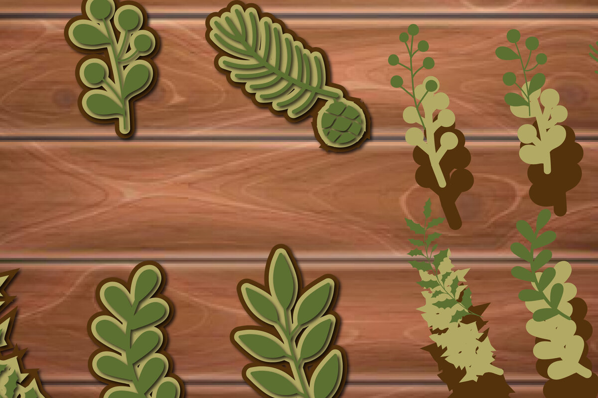 Intra απο ξύλο plywood 3mm-4mm πάχος 3D Χριστουγεννιάτικο Φύλλο Δίασταση 15x15 cm INTRAFABR-17159909