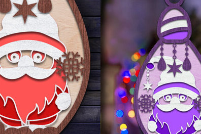 Intra απο ξύλο plywood 3mm-4mm πάχος Τρισδιάστατο χριστουγεννιάτικο φωτιστικό στολίδι με λέιζερ Δίασταση 8x8 cm INTRAFABR-80937954