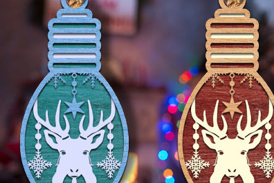 Intra απο ξύλο plywood 3mm-4mm πάχος Τρισδιάστατο χριστουγεννιάτικο φωτιστικό στολίδι με λέιζερ Δίασταση 8x8 cm INTRAFABR-80937917