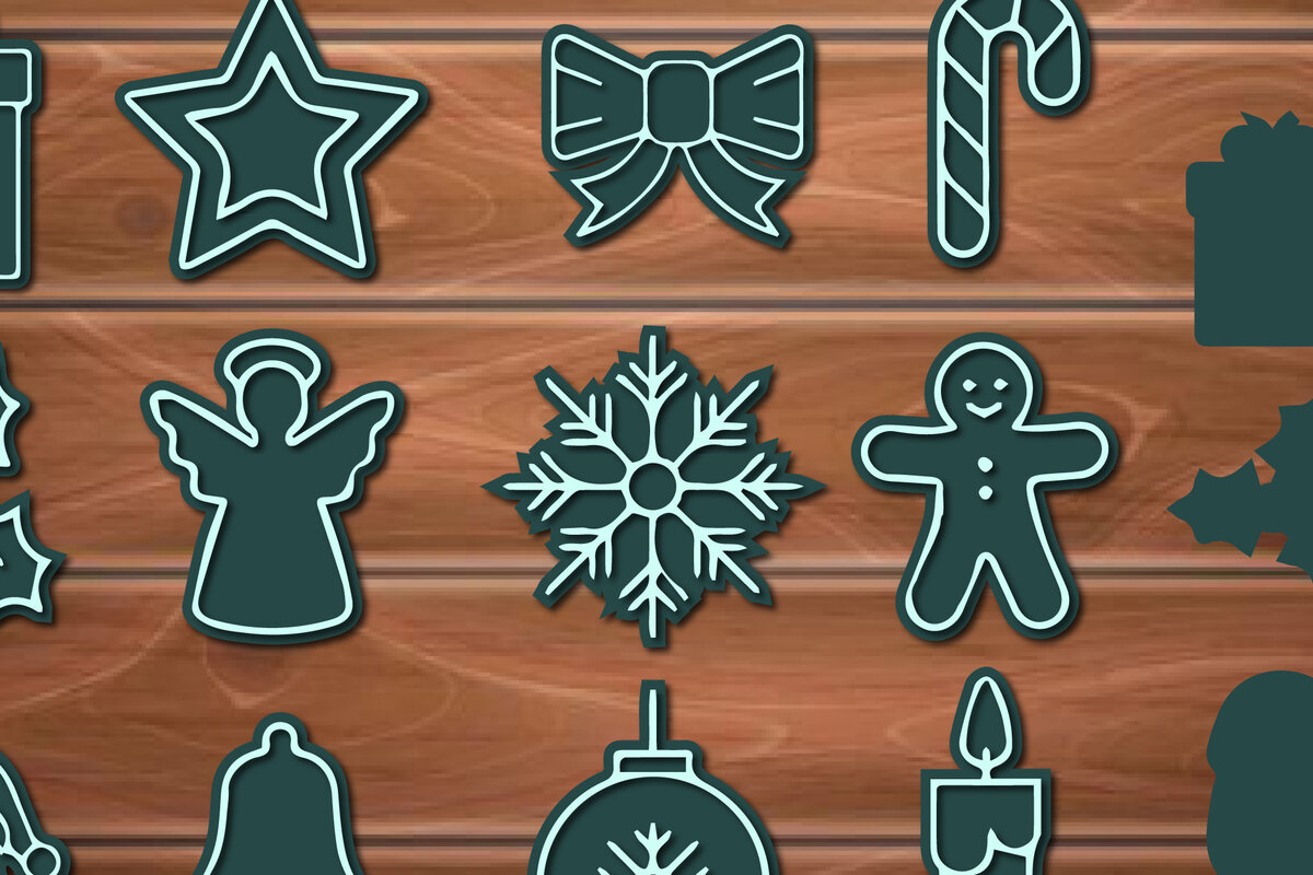 Intra απο ξύλο plywood 3mm-4mm πάχος Τρισδιάστατη δέσμη αρχείων κομμένων χριστουγεννιάτικων στολιδιών 1 Δίασταση 15x15 cm INTRAFABR-17332935