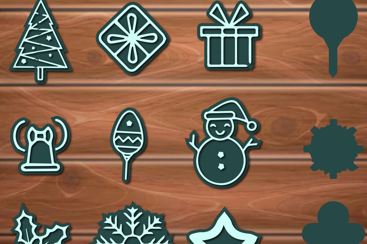 Intra απο ξύλο plywood 3mm-4mm πάχος κομμένων αρχείων τρισδιάστατων χριστουγεννιάτικων στολιδιών 2 Δίασταση 15x15 cm INTRAFABR-17332928