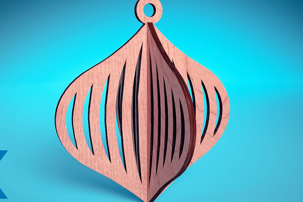 Intra απο ξύλο plywood 3mm-4mm πάχος Τρισδιάστατα χριστουγεννιάτικα στολίδια με λέιζερ | Δίασταση 8x8 cm INTRAFABR-74929448