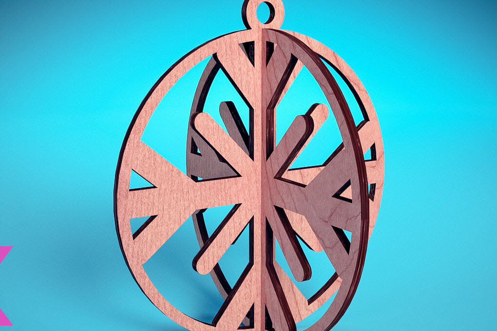 Intra απο ξύλο plywood 3mm-4mm πάχος Τρισδιάστατα χριστουγεννιάτικα στολίδια με λέιζερ | Δίασταση 8x8 cm INTRAFABR-71698887