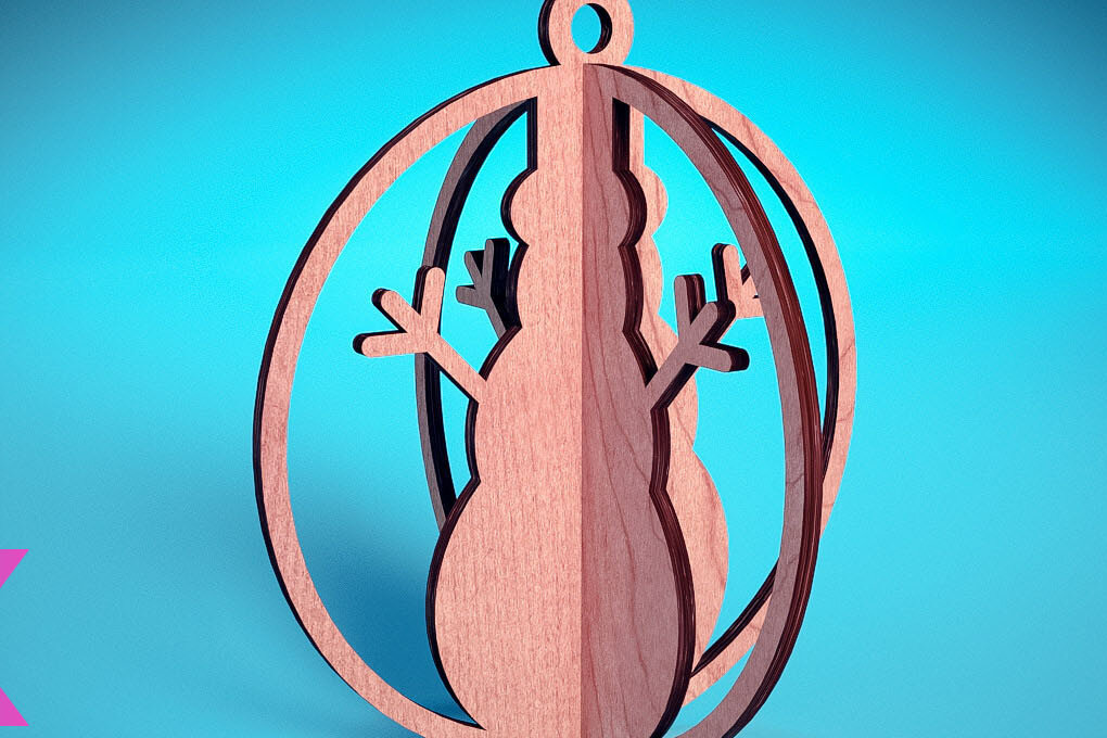 Intra απο ξύλο plywood 3mm-4mm πάχος Τρισδιάστατα χριστουγεννιάτικα στολίδια με λέιζερ | Δίασταση 8x8 cm INTRAFABR-71698933