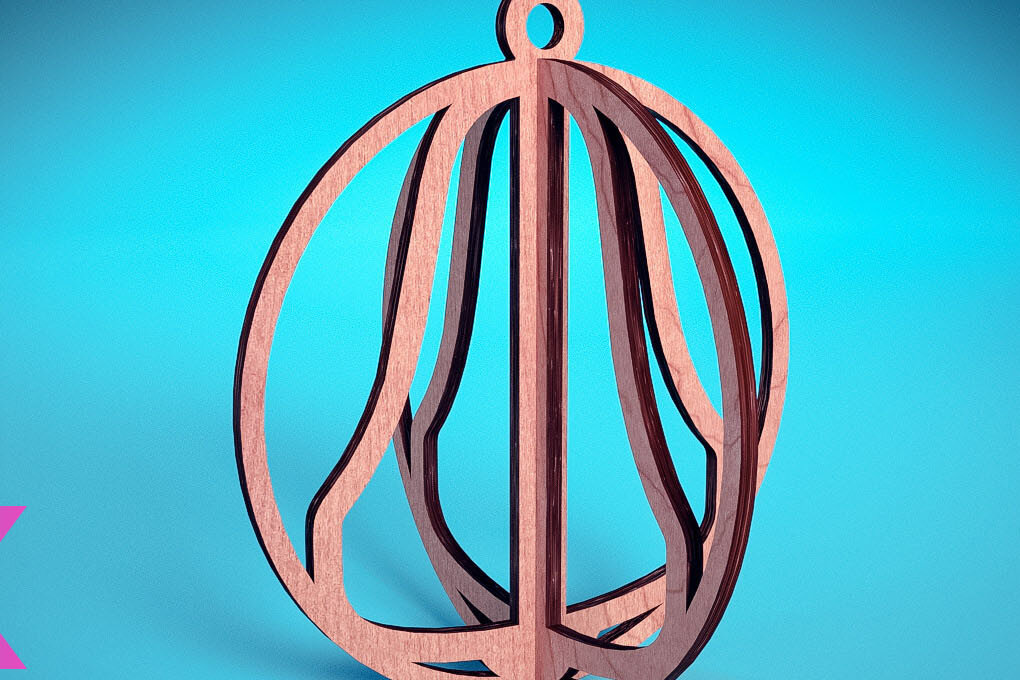 Intra απο ξύλο plywood 3mm-4mm πάχος Τρισδιάστατα χριστουγεννιάτικα στολίδια με λέιζερ | Δίασταση 8x8 cm INTRAFABR-71699042