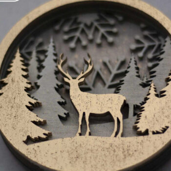 Intra απο ξύλο plywood 3mm-4mm πάχος 3D Χριστουγεννιάτικα στολίδια Layered Δίασταση 3x3 cm INTRAFABR-112045441 - Image 1