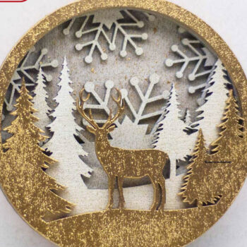 Intra απο ξύλο plywood 3mm-4mm πάχος 3D Χριστουγεννιάτικα στολίδια Layered Δίασταση 3x3 cm INTRAFABR-112045441 - Image 2