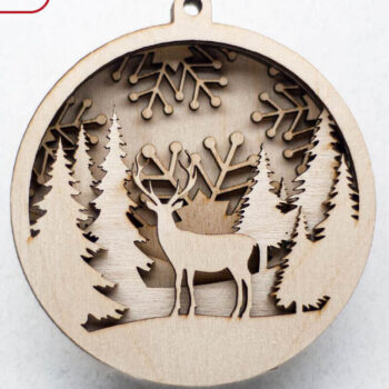 Intra απο ξύλο plywood 3mm-4mm πάχος 3D Χριστουγεννιάτικα στολίδια Layered Δίασταση 3x3 cm INTRAFABR-112045441 - Image 3