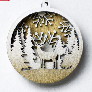 Intra απο ξύλο plywood 3mm-4mm πάχος 3D Χριστουγεννιάτικα στολίδια Layered Δίασταση 3x3 cm INTRAFABR-112045441 - Image 5