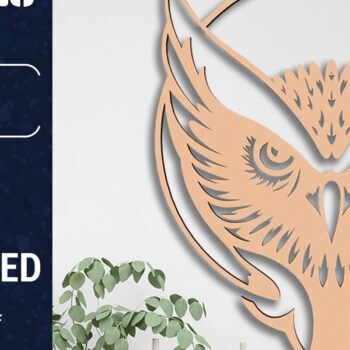 Intra απο ξύλο plywood 3mm-4mm πάχος Τρισδιάστατη Χριστουγεννιάτικη Κουκουβάγια Κόψιμο με λέιζερ Δίασταση 1500x1500 cm INTRAFABR-102762236 - Image 1