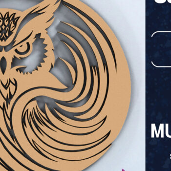 Intra απο ξύλο plywood 3mm-4mm πάχος Τρισδιάστατη Χριστουγεννιάτικη Κουκουβάγια Κόψιμο με λέιζερ Δίασταση 1500x1500 cm INTRAFABR-103799294 - Image 1