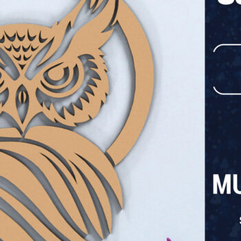 Intra απο ξύλο plywood 3mm-4mm πάχος Τρισδιάστατη Χριστουγεννιάτικη Κουκουβάγια Κόψιμο με λέιζερ Δίασταση 1500x1500 cm INTRAFABR-103799338 - Image 1