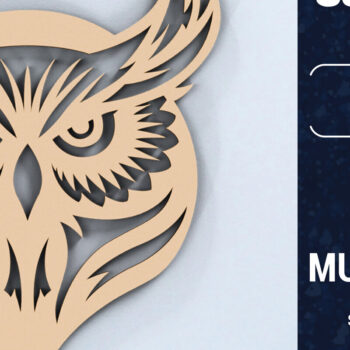 Intra απο ξύλο plywood 3mm-4mm πάχος Τρισδιάστατη Χριστουγεννιάτικη Κουκουβάγια Κόψιμο με λέιζερ Δίασταση 1500x1500 cm INTRAFABR-103968922 - Image 1