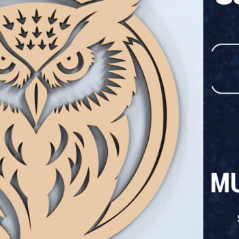 Intra απο ξύλο plywood 3mm-4mm πάχος Τρισδιάστατη Χριστουγεννιάτικη Κουκουβάγια Κόψιμο με λέιζερ Δίασταση 1500x1500 cm INTRAFABR-103968925 - Image 1