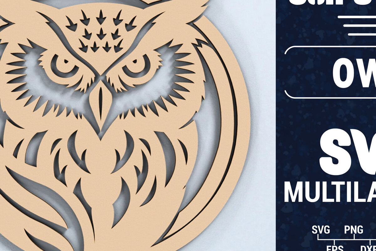 Intra απο ξύλο plywood 3mm-4mm πάχος Τρισδιάστατη Χριστουγεννιάτικη Κουκουβάγια Κόψιμο με λέιζερ Δίασταση 1500x1500 cm INTRAFABR-103968925