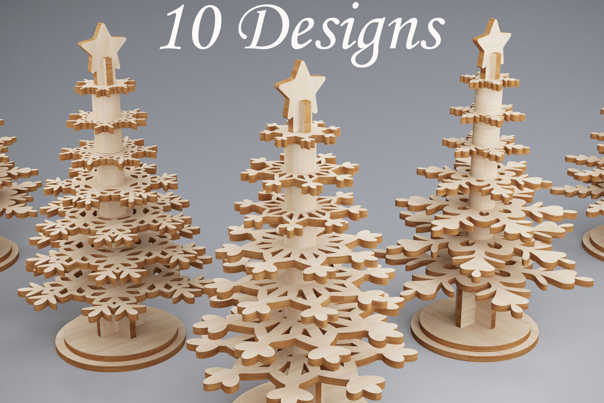 Intra απο ξύλο plywood 3mm-4mm πάχος τρισδιάστατη δέσμη χριστουγεννιάτικων πεύκων Δίασταση 15x15 cm INTRAFABR-81913624