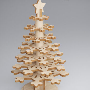 Intra απο ξύλο plywood 3mm-4mm πάχος τρισδιάστατη δέσμη χριστουγεννιάτικων πεύκων Δίασταση 15x15 cm INTRAFABR-81913624 - Image 3