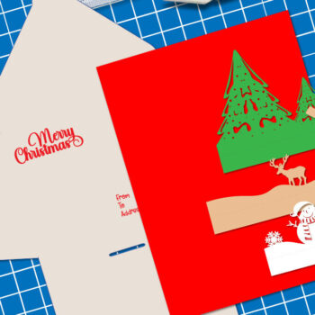 Intra απο ξύλο plywood 3mm-4mm πάχος 3D χριστουγεννιάτικη αναδυόμενη κάρτα Δίασταση 4x6 cm INTRAFABR-111268311 - Image 2