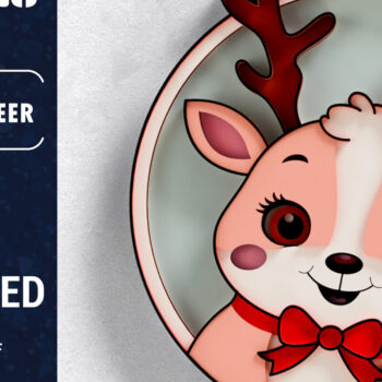 Intra απο ξύλο plywood 3mm-4mm πάχος 3D Χριστουγεννιάτικο Τάρανδο Papercut Δίασταση 1500x1500 cm INTRAFABR-103552249 - Image 1