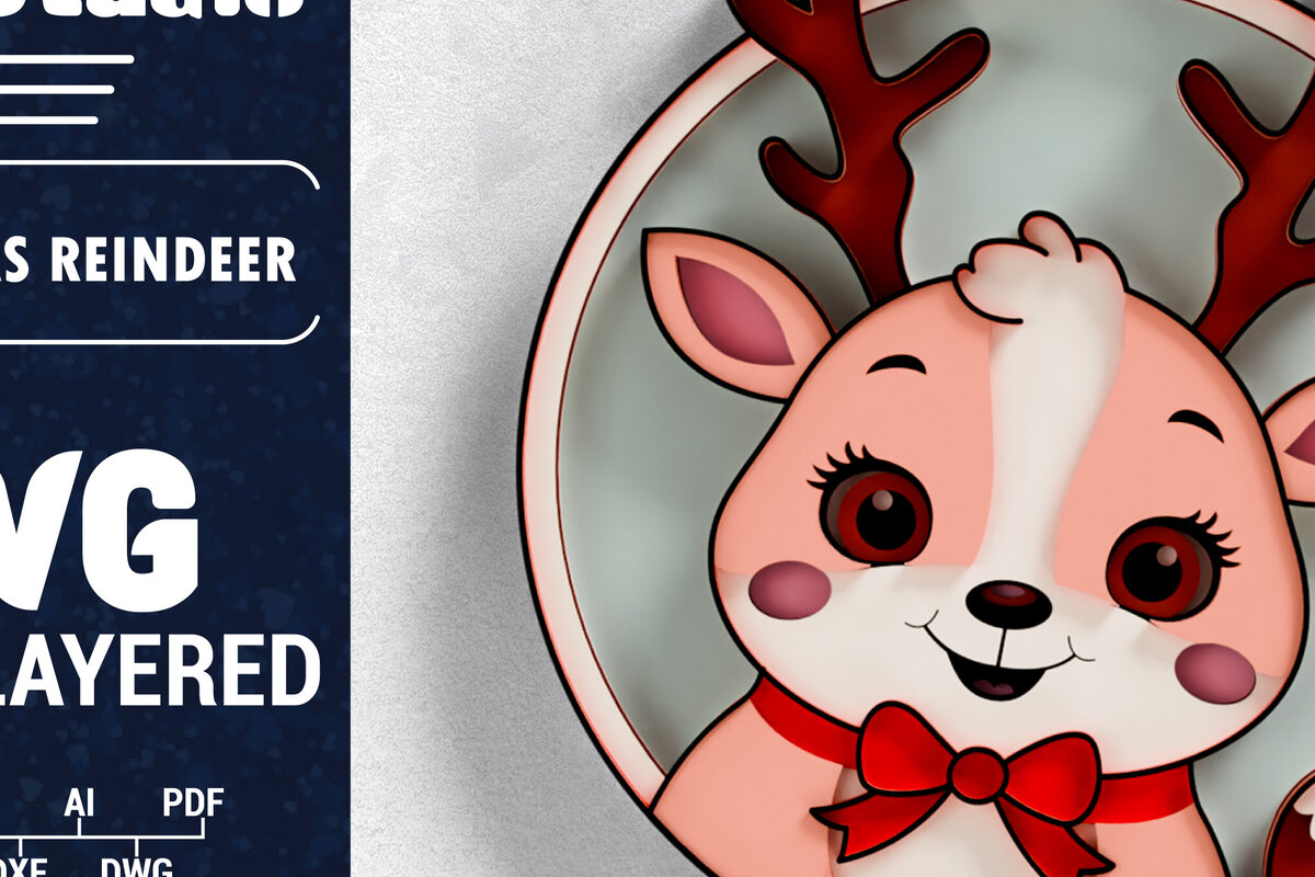 Intra απο ξύλο plywood 3mm-4mm πάχος 3D Χριστουγεννιάτικο Τάρανδο Papercut Δίασταση 1500x1500 cm INTRAFABR-103552249