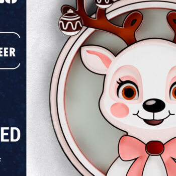 Intra απο ξύλο plywood 3mm-4mm πάχος 3D Χριστουγεννιάτικο Τάρανδο Papercut Δίασταση 1500x1500 cm INTRAFABR-103552248 - Image 1