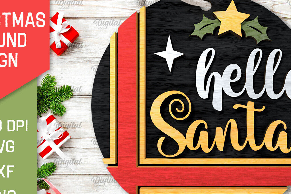 Intra απο ξύλο plywood 3mm-4mm πάχος Τρισδιάστατη χριστουγεννιάτικη στρογγυλή πινακίδα κοπής με λέιζερ Δίασταση 15x15 cm INTRAFABR-105630661