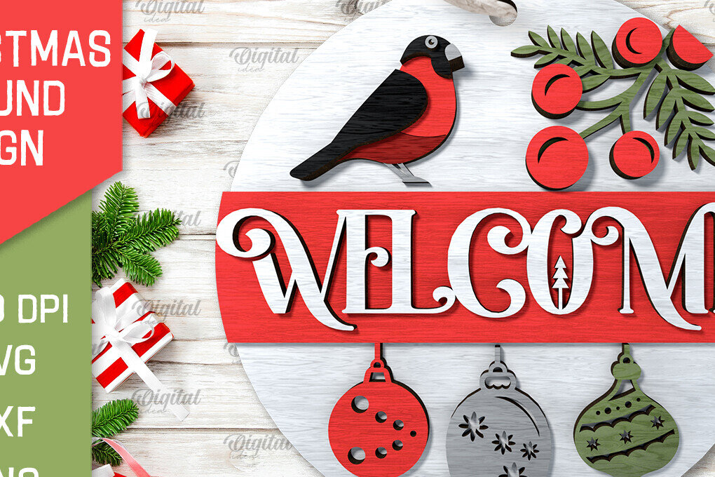 Intra απο ξύλο plywood 3mm-4mm πάχος Τρισδιάστατη χριστουγεννιάτικη στρογγυλή πινακίδα κοπής με λέιζερ Δίασταση 15x15 cm INTRAFABR-105630636