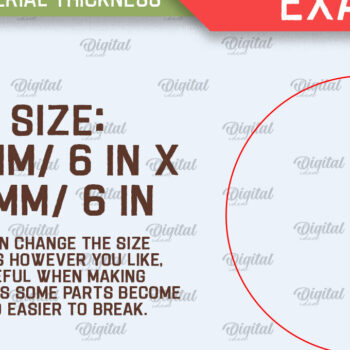 Intra απο ξύλο plywood 3mm-4mm πάχος Τρισδιάστατη χριστουγεννιάτικη στρογγυλή πινακίδα κοπής με λέιζερ Δίασταση 15x15 cm INTRAFABR-105630636 - Image 2