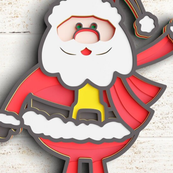 Intra απο ξύλο plywood 3mm-4mm πάχος 3D Christmas Santa 8 Layers Δίασταση 30x30 cm INTRAFABR-77143282 - Image 1