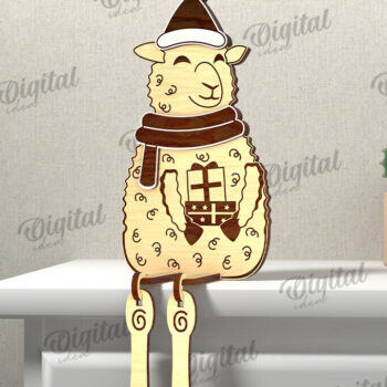 Intra απο ξύλο plywood 3mm-4mm πάχος 3D Χριστουγεννιάτικο σχέδιο κοπής με λέιζερ προβάτων Δίασταση 15x15 cm INTRAFABR-111128922 - Image 1