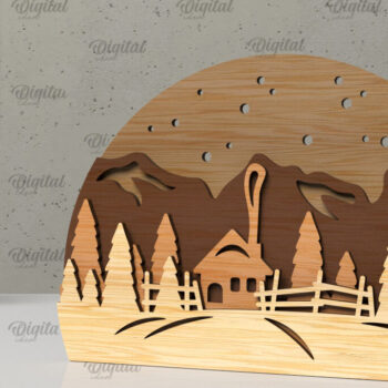 Intra απο ξύλο plywood 3mm-4mm πάχος Τρισδιάστατη Χριστουγεννιάτικη σφαίρα χιονιού Δίασταση 15x15 cm INTRAFABR-105757730 - Image 1