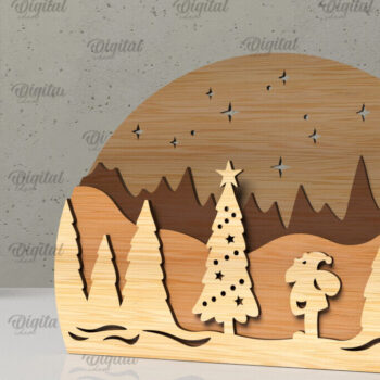 Intra απο ξύλο plywood 3mm-4mm πάχος Τρισδιάστατη Χριστουγεννιάτικη σφαίρα χιονιού Δίασταση 15x15 cm INTRAFABR-105757797 - Image 1