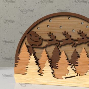 Intra απο ξύλο plywood 3mm-4mm πάχος Τρισδιάστατη Χριστουγεννιάτικη σφαίρα χιονιού Δίασταση 15x15 cm INTRAFABR-105758010 - Image 1