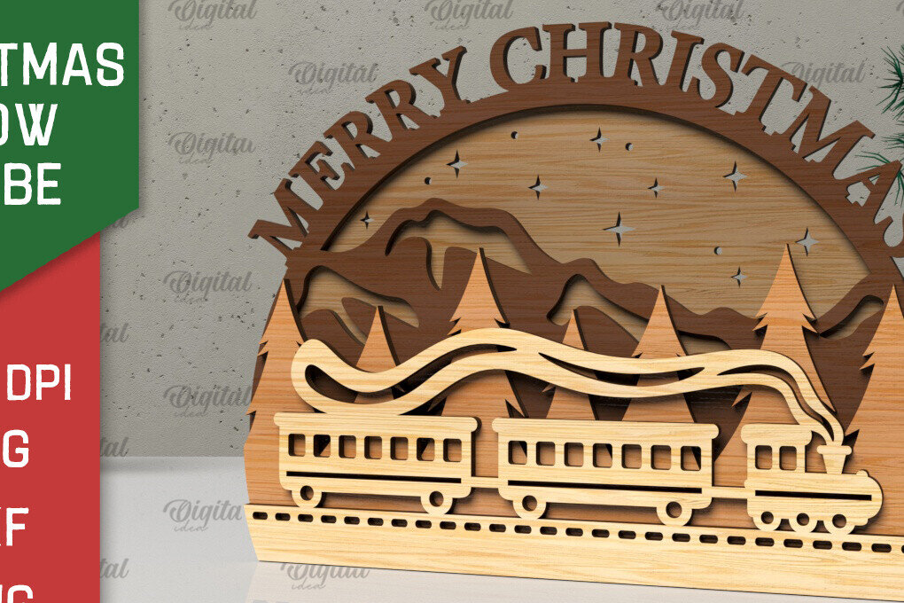 Intra απο ξύλο plywood 3mm-4mm πάχος Τρισδιάστατη Χριστουγεννιάτικη σφαίρα χιονιού Δίασταση 15x15 cm INTRAFABR-105758066