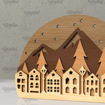 Intra απο ξύλο plywood 3mm-4mm πάχος Τρισδιάστατη Χριστουγεννιάτικη σφαίρα χιονιού Δίασταση 15x15 cm INTRAFABR-105758088 - Image 1