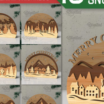 Intra απο ξύλο plywood 3mm-4mm πάχος 3D Χριστουγεννιάτικων Σφαιρών Χιονιού  Δίασταση 15x15 cm INTRAFABR-105757537 - Image 1