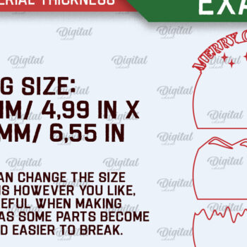 Intra απο ξύλο plywood 3mm-4mm πάχος 3D Χριστουγεννιάτικων Σφαιρών Χιονιού  Δίασταση 15x15 cm INTRAFABR-105757537 - Image 2